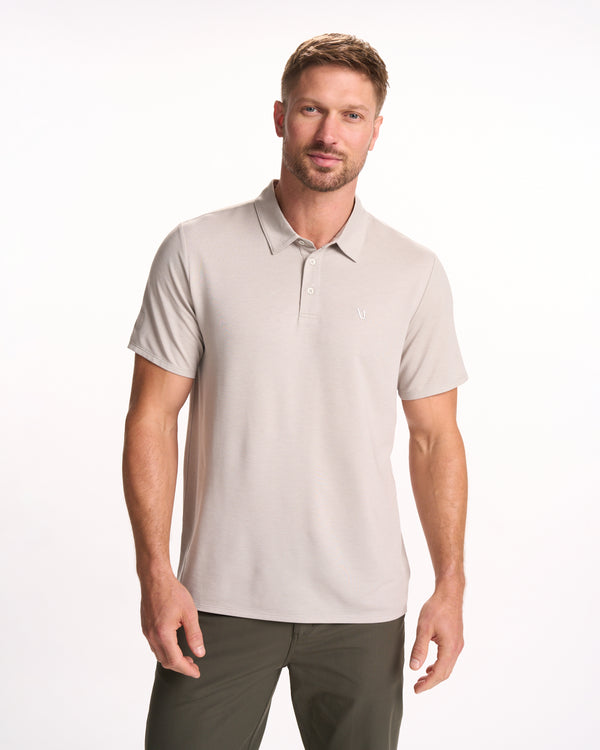 Knit Twill Polo | Beachsand Heather